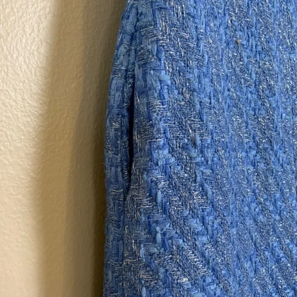 Anthropologie Textured Blue Strapless Jumpsuit - Picture 9 of 16